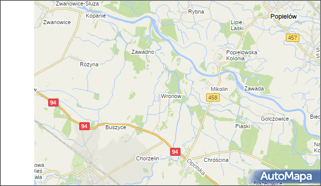 mapa Wronów gmina Lewin Brzeski, Wronów gmina Lewin Brzeski na mapie Targeo