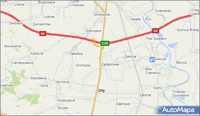 mapa Zadąbrowie gmina Radymno, Zadąbrowie gmina Radymno na mapie Targeo