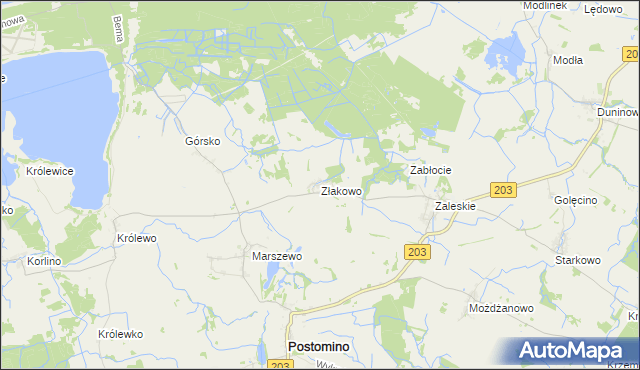 mapa Złakowo, Złakowo na mapie Targeo