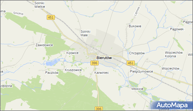 mapa Bierutów, Bierutów na mapie Targeo