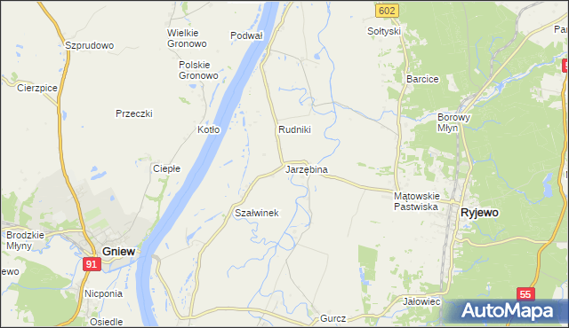 mapa Jarzębina, Jarzębina na mapie Targeo