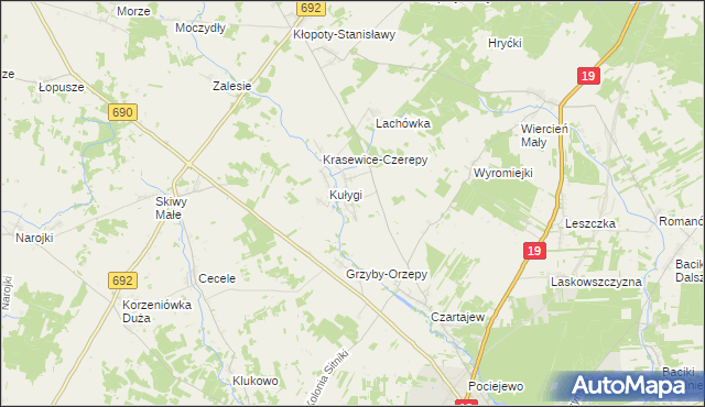 mapa Krasewice Stare, Krasewice Stare na mapie Targeo