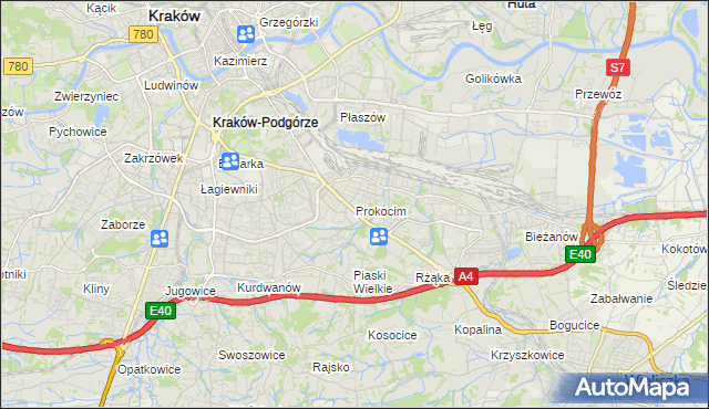 mapa Prokocim, Prokocim na mapie Targeo