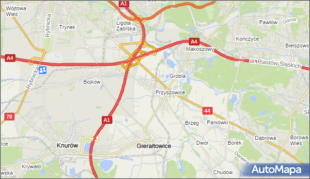 mapa Przyszowice, Przyszowice na mapie Targeo