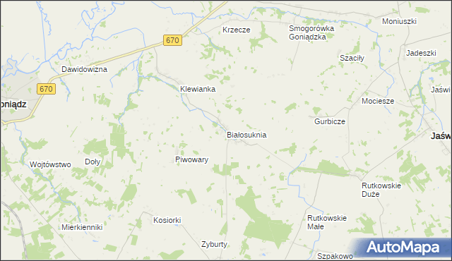 mapa Białosuknia, Białosuknia na mapie Targeo