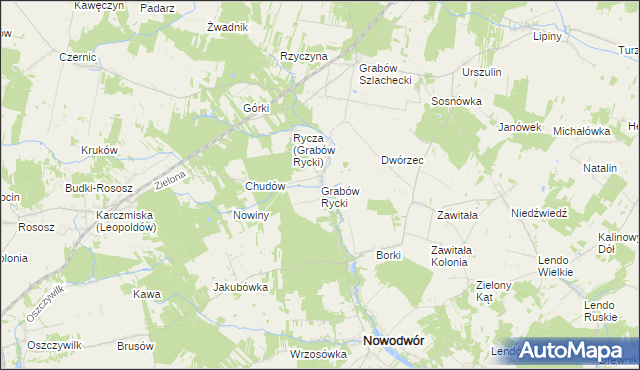 mapa Grabów Rycki, Grabów Rycki na mapie Targeo