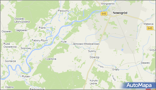mapa Jankowo-Skarbowo, Jankowo-Skarbowo na mapie Targeo