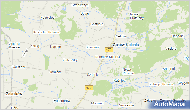 mapa Kosmów-Kolonia, Kosmów-Kolonia na mapie Targeo