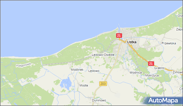 mapa Lędowo-Osiedle, Lędowo-Osiedle na mapie Targeo