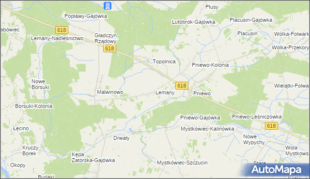 mapa Lemany gmina Zatory, Lemany gmina Zatory na mapie Targeo