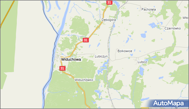 mapa Lubiczyn gmina Widuchowa, Lubiczyn gmina Widuchowa na mapie Targeo