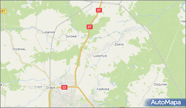 mapa Lubomyśl, Lubomyśl na mapie Targeo