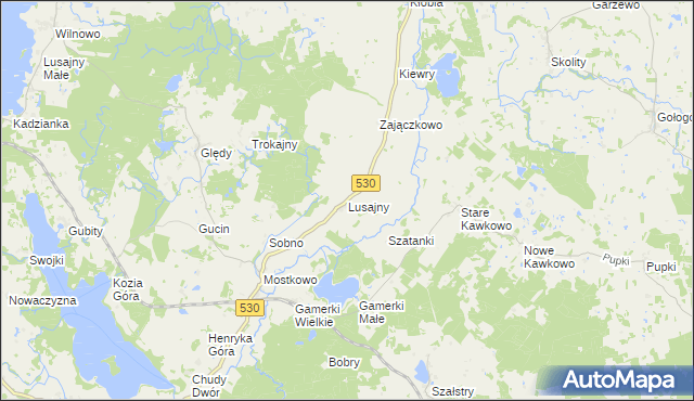 mapa Lusajny, Lusajny na mapie Targeo