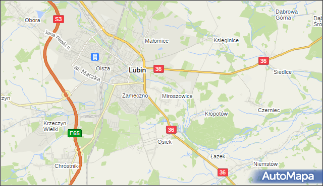 mapa Miroszowice, Miroszowice na mapie Targeo