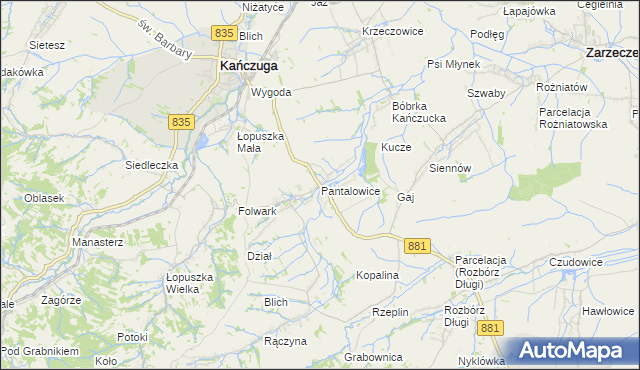 mapa Pantalowice, Pantalowice na mapie Targeo