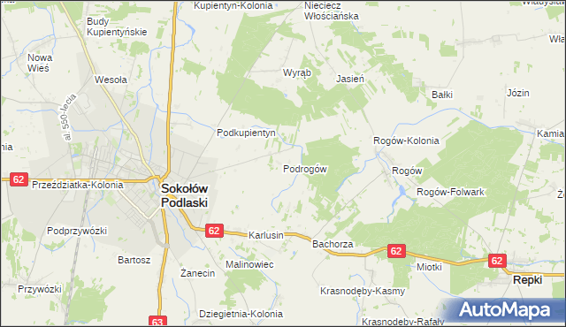 mapa Podrogów, Podrogów na mapie Targeo