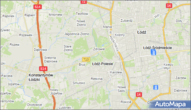 mapa Polesie gmina Łódź, Polesie gmina Łódź na mapie Targeo