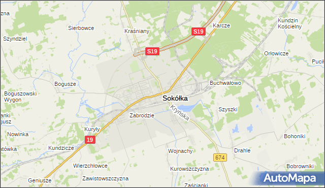 mapa Sokółka, Sokółka na mapie Targeo