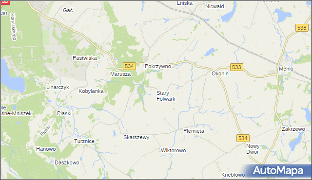 mapa Stary Folwark gmina Grudziądz, Stary Folwark gmina Grudziądz na mapie Targeo