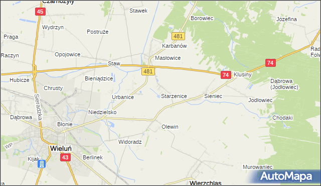 mapa Starzenice, Starzenice na mapie Targeo