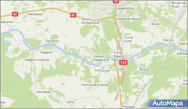 mapa Wólka Nadbużna gmina Siemiatycze, Wólka Nadbużna gmina Siemiatycze na mapie Targeo