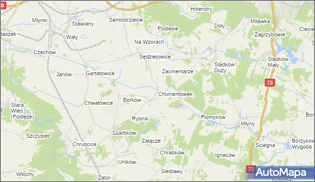 mapa Chomentówek, Chomentówek na mapie Targeo