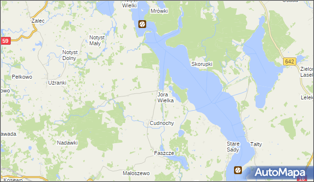 mapa Jora Wielka, Jora Wielka na mapie Targeo