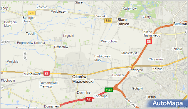 mapa Piotrkówek Mały, Piotrkówek Mały na mapie Targeo