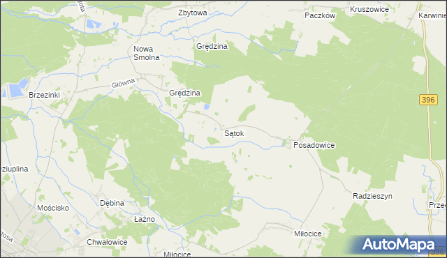 mapa Sątok, Sątok na mapie Targeo
