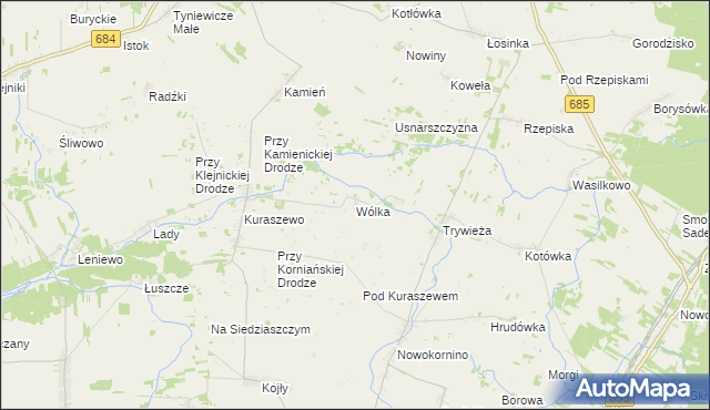 mapa Wólka gmina Czyże, Wólka gmina Czyże na mapie Targeo