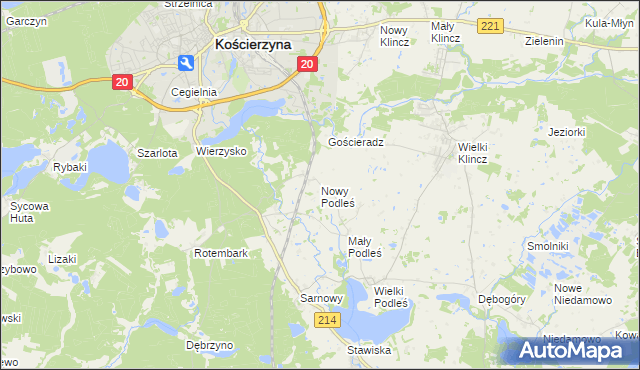 mapa Nowy Podleś, Nowy Podleś na mapie Targeo