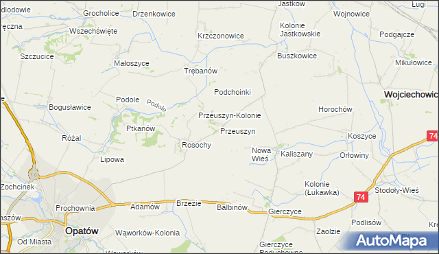 mapa Przeuszyn, Przeuszyn na mapie Targeo