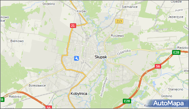 mapa Słupska, Słupsk na mapie Targeo