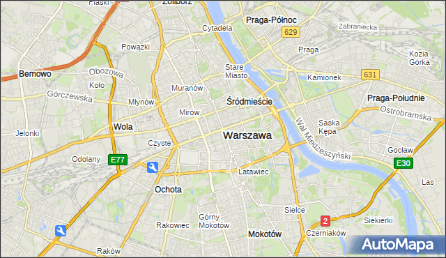 mapa Warszawy, Warszawa na mapie Targeo
