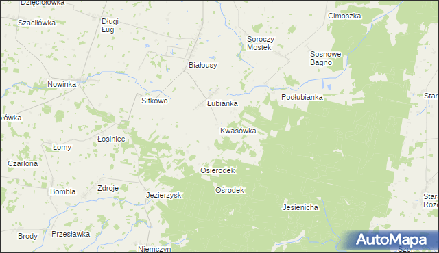 mapa Kwasówka gmina Janów, Kwasówka gmina Janów na mapie Targeo