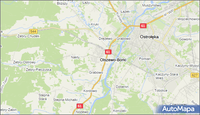 mapa Olszewo-Borki, Olszewo-Borki na mapie Targeo