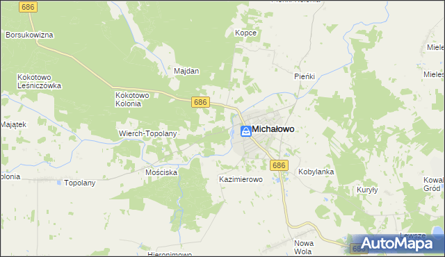 mapa Krynica gmina Michałowo, Krynica gmina Michałowo na mapie Targeo