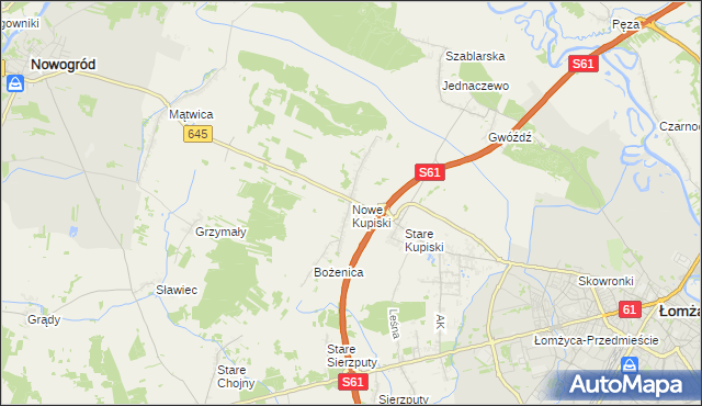 mapa Nowe Kupiski, Nowe Kupiski na mapie Targeo