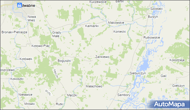 mapa Zanklewo, Zanklewo na mapie Targeo