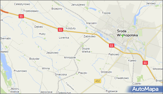 mapa Słupia Wielka, Słupia Wielka na mapie Targeo