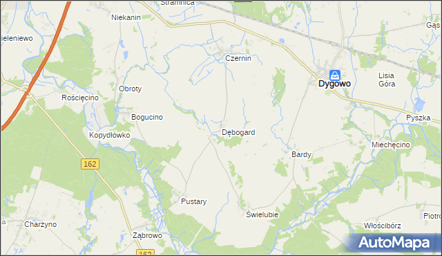 mapa Dębogard, Dębogard na mapie Targeo