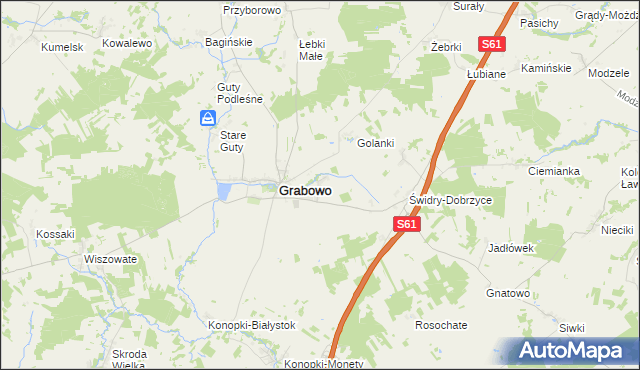 mapa Grabowskie, Grabowskie na mapie Targeo