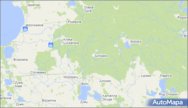 mapa Jurkówko, Jurkówko na mapie Targeo