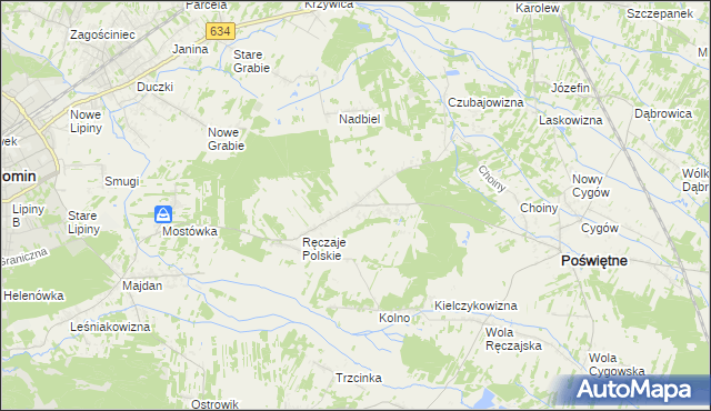 mapa Nowe Ręczaje, Nowe Ręczaje na mapie Targeo