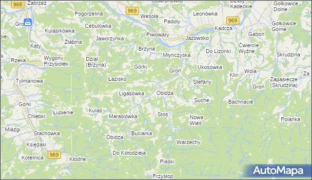 mapa Obidza, Obidza na mapie Targeo