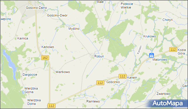 mapa Robuń, Robuń na mapie Targeo