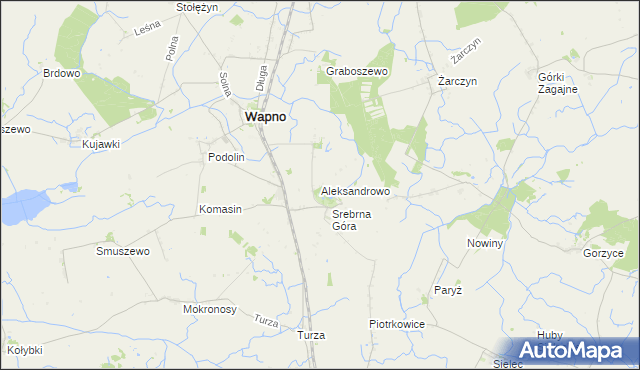 mapa Aleksandrowo gmina Wapno, Aleksandrowo gmina Wapno na mapie Targeo