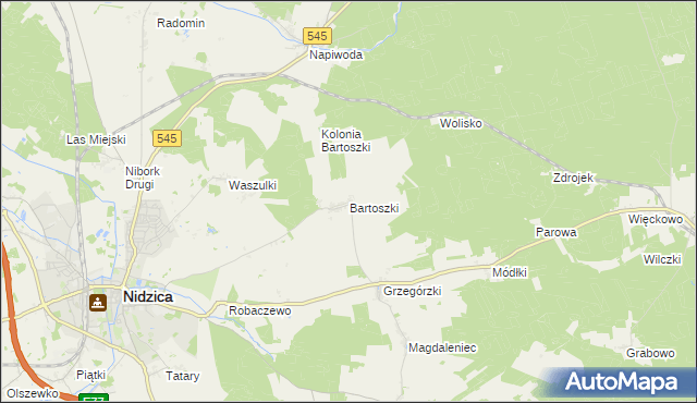 mapa Bartoszki, Bartoszki na mapie Targeo