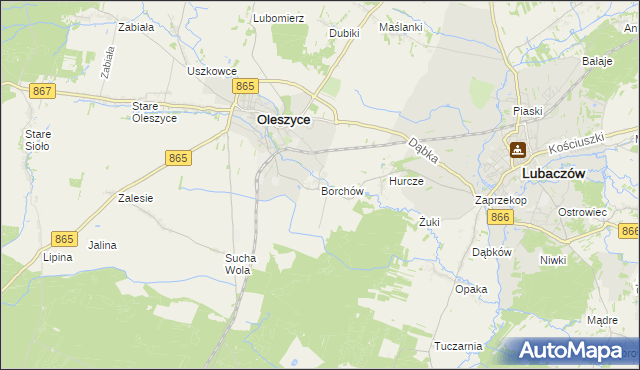 mapa Borchów, Borchów na mapie Targeo