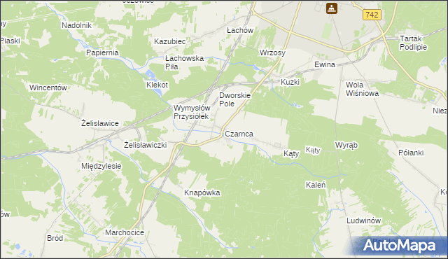 mapa Czarnca, Czarnca na mapie Targeo